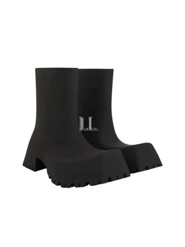 Square Toe Rubber Rain Boots Black - BALENCIAGA - BALAAN 2