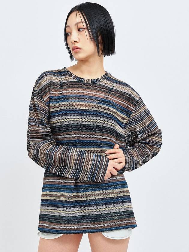 Seawear seethrough craft oversized knit pullover blue - C WEAR BY THE GENIUS - BALAAN 6