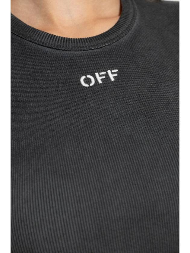 Off-White T-shirt With Logo, Women's, Grey - OFF WHITE - BALAAN 5