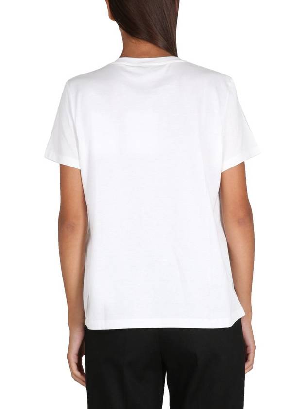 Women's Embroidered Cotton Short Sleeve T-Shirt White - MAX MARA - BALAAN 4