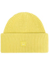 Small Face Patch Beanie Yellow Unisex - ACNE STUDIOS - BALAAN 3