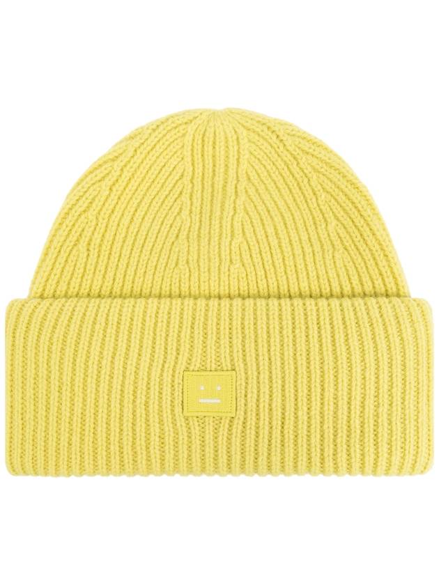 Small Face Patch Beanie Yellow Unisex - ACNE STUDIOS - BALAAN 3