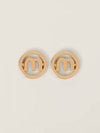 Logo Metal Earrings Gold - MIU MIU - BALAAN 2