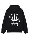 Regal Crown Hooded Zip Up Black - STUSSY - BALAAN 1