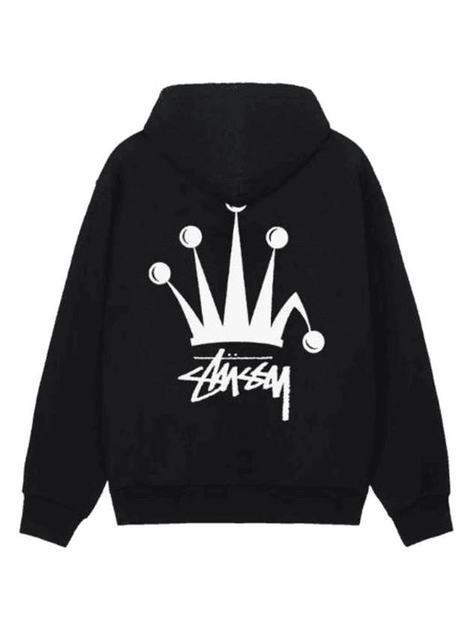 Regal Crown Hoodie Zip Up Black - STUSSY - BALAAN 1