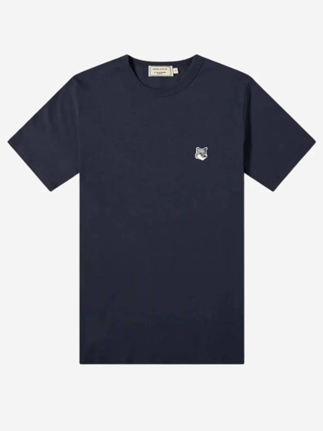 Grey Fox Head Patch Classic Short Sleeve T-Shirt Navy - MAISON KITSUNE - BALAAN 2