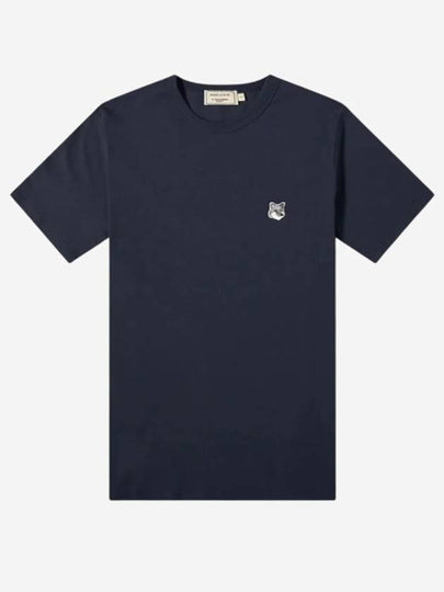 Grey Fox Head Patch Classic Short Sleeve T-Shirt Navy - MAISON KITSUNE - BALAAN 2