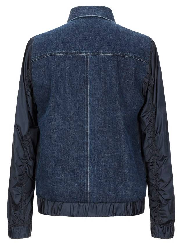 Black Gold Blue Denim and Nylon Jacket - DIESEL - BALAAN 6