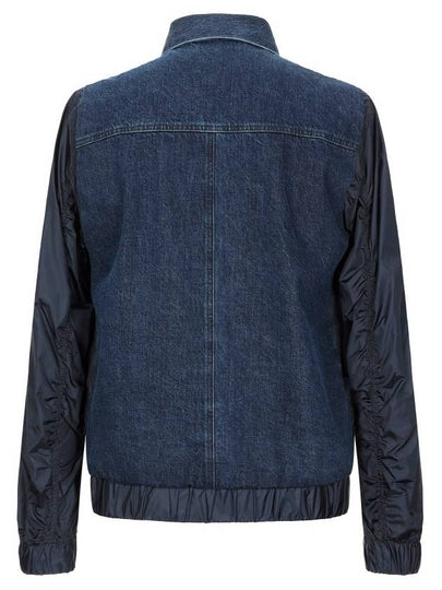 Diesel Black Gold Blue Denim and Nylon Jacket - DIESEL - BALAAN 2