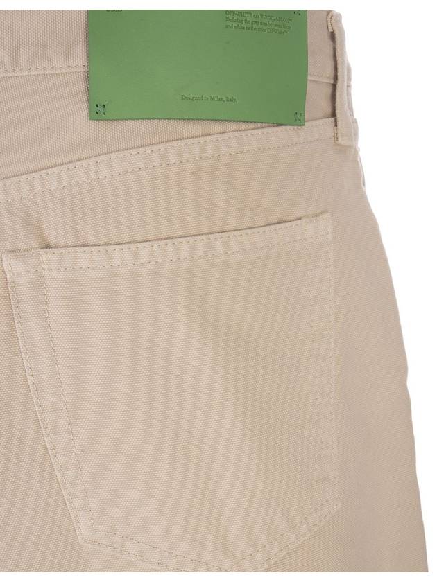 Utility Bermuda Denim Shorts Beige - OFF WHITE - BALAAN 6