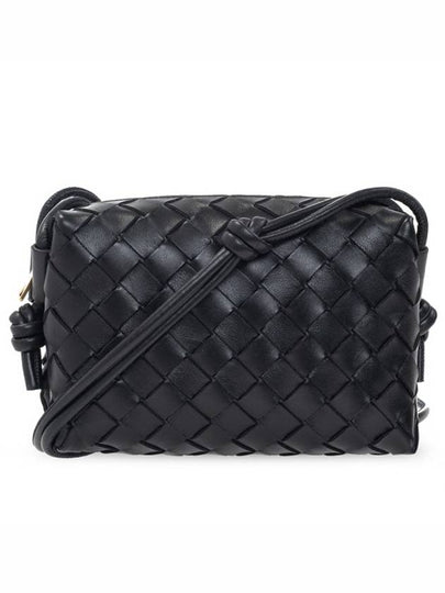 Intrecciato Loop Small Leather Cross Bag Black - BOTTEGA VENETA - BALAAN 2