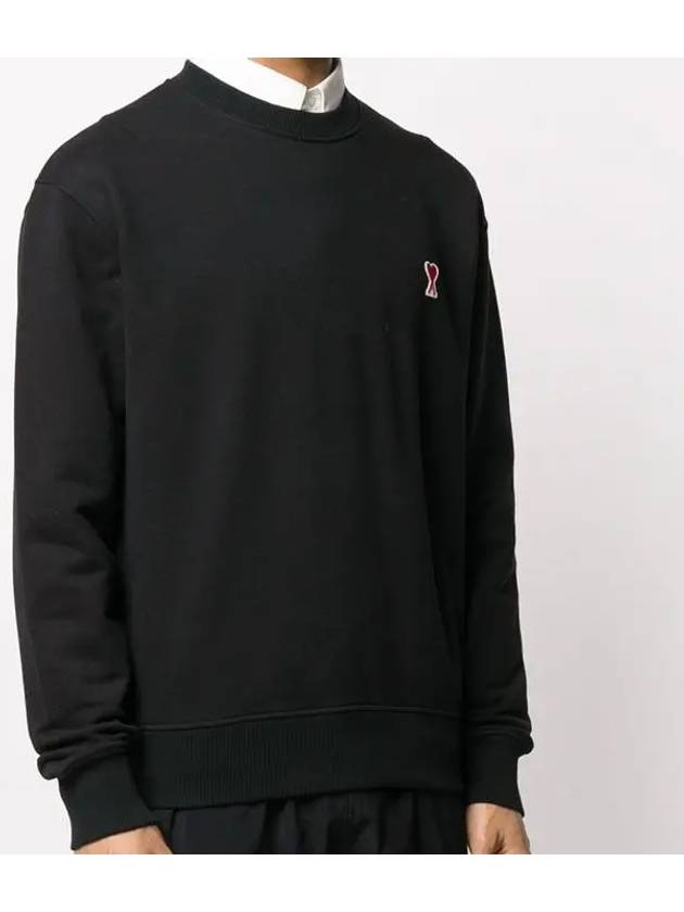 Heart Logo Sweatshirt Black - AMI - BALAAN 5