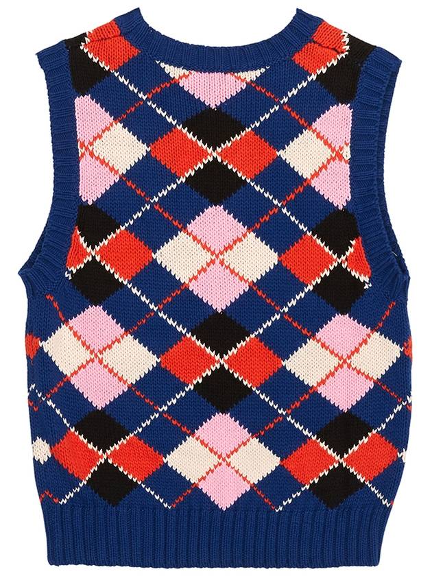 Graphic Cotton Vest Blue - GANNI - BALAAN 3