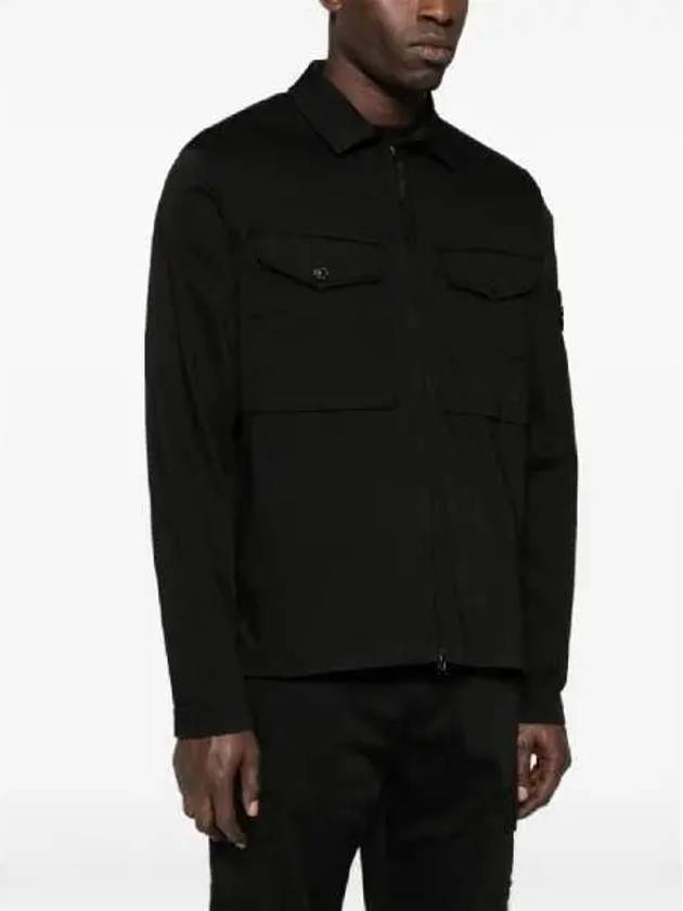 Two-pocket Overshirt Zip-up Jacket Black - STONE ISLAND - BALAAN 4