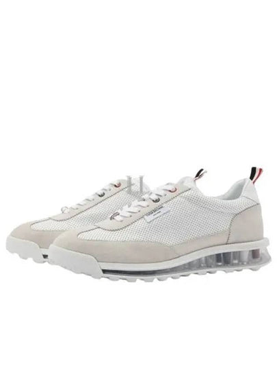 Women Vitello Calf Tech Runner Clear Sole Low Top Sneakers White - THOM BROWNE - BALAAN 2