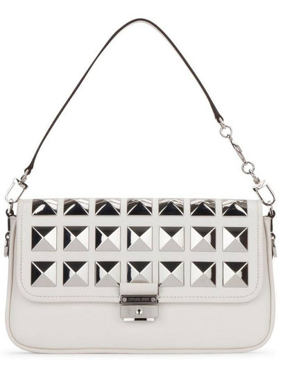 Women's Studded Leather Shoulder Bag White - MICHAEL KORS - BALAAN 2