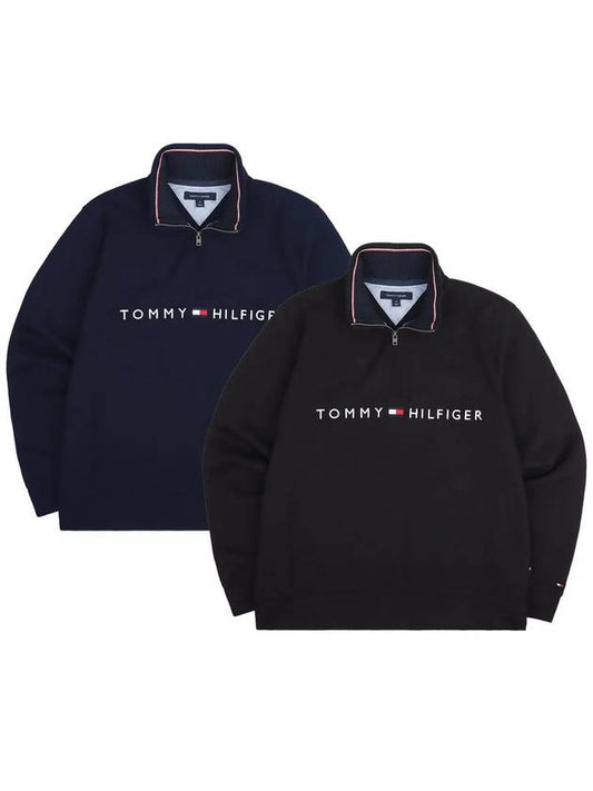 Lettering logo half zipup sweatshirt sweatshirt - TOMMY HILFIGER - BALAAN 2