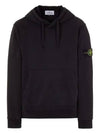 Wappen Patch Cotton Fleece Hoodie Navy - STONE ISLAND - BALAAN 3