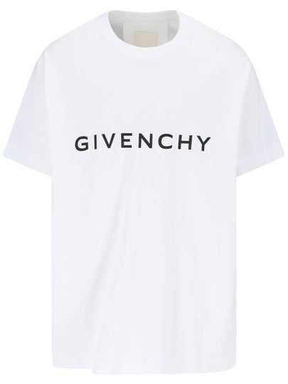 Logo Oversized Fit Cotton Short Sleeve T-Shirt White - GIVENCHY - BALAAN 2