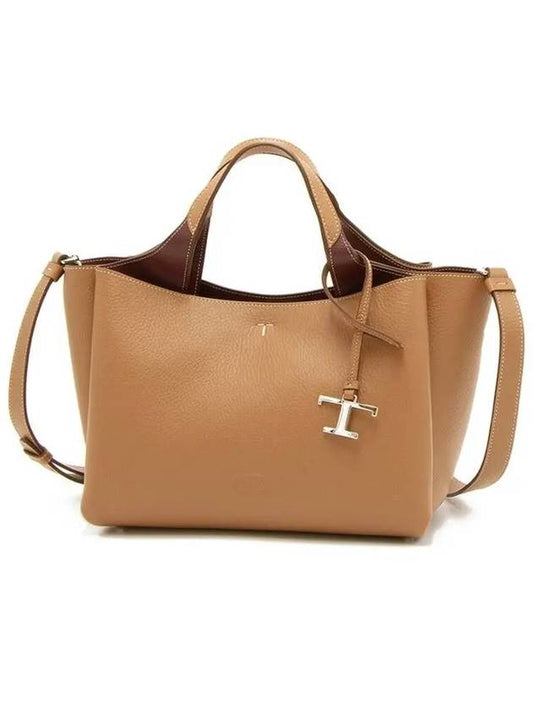 T Timeless Leather Mini Tote Bag Brown - TOD'S - BALAAN 2