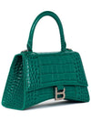 Hourglass Crocodile Small Tote Bag Green - BALENCIAGA - BALAAN 3