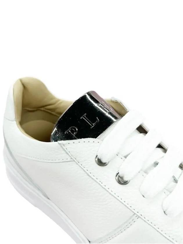 Logo Leather Low Top Sneakers White - PHILIPP PLEIN - BALAAN 5