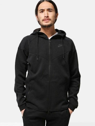 01 545279 011 First Edition Tech Fleece 10 Wind Runner Hood Zip Jacket Black - NIKE - BALAAN 1