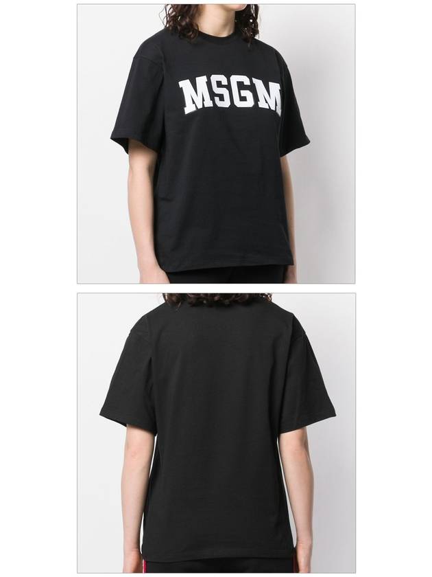 Women's Logo Print Short Sleeve T-Shirt Black - MSGM - BALAAN 4