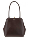 Goji Frame Small Square Calf Leather Shoulder Bag Dark Brown - JIL SANDER - BALAAN 1