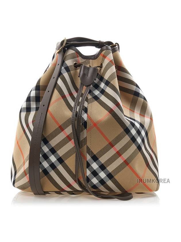 Check Cotton Bucket Bag Beige - BURBERRY - BALAAN 2