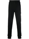 Men's Lens Wappen Diagonal Fleece Jogger Track Pants Black - CP COMPANY - BALAAN 2