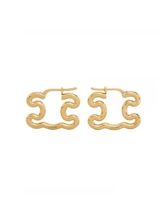 Triomphe Frame Large Earrings Gold - CELINE - BALAAN 1