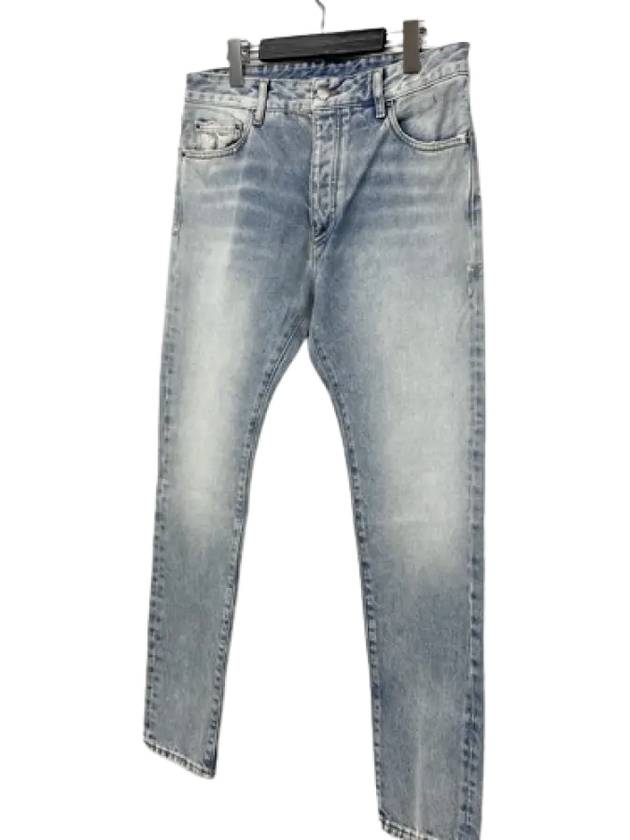 Logo Printed Straight Leg Jeans Blue - PALM ANGELS - BALAAN 4