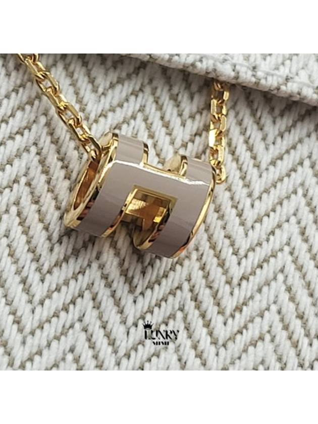 Mini Pop H Pendant Necklace Gold Marron Glace - HERMES - BALAAN 6