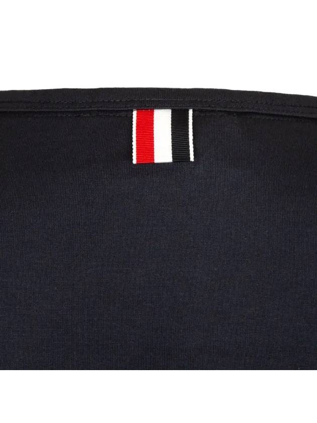 Men's Medium Weight Jersey Tipped Pocket Crewneck Short Short Sleeve T-Shirt Navy - THOM BROWNE - BALAAN 4