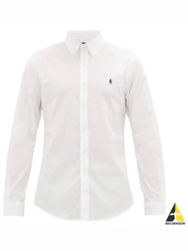 Embroidered Logo Pony Oxford Long Sleeve Shirt White - POLO RALPH LAUREN - BALAAN 2