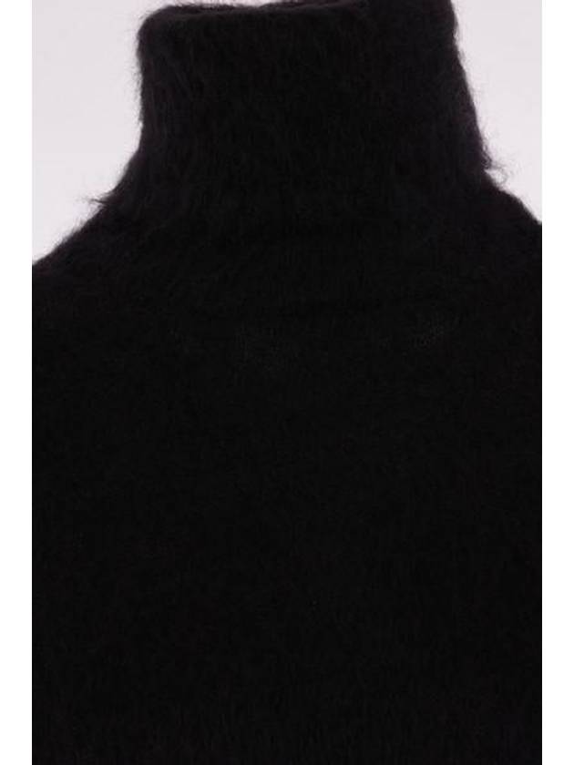 Women's Mohair Blend Turtleneck Black - SAINT LAURENT - BALAAN 4