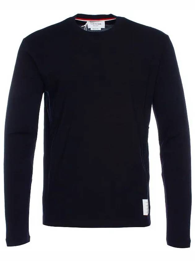 Wool Jersey 4-Bar Long Sleeve T-Shirt Navy - THOM BROWNE - BALAAN 3