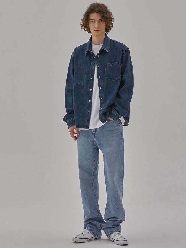 Denim Comfort Long Straight Pants Indigo - CORK - BALAAN 3