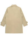 Men's Linen Mac Trench Coat Beige - SOLEW - BALAAN 3