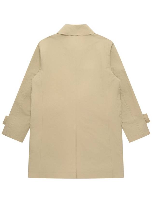 Men's Linen Mac Trench Coat Beige - SOLEW - BALAAN 3