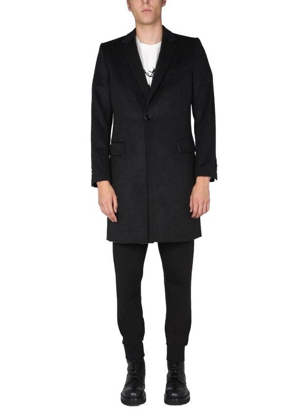 Slate Wool Blend Coat Black - DOLCE&GABBANA - BALAAN 2