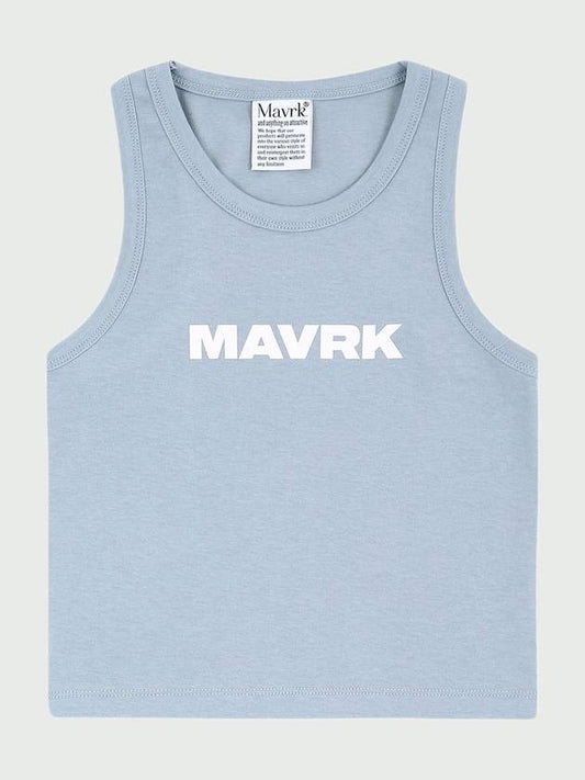 Maverick Women's M Logo Crop Sleeveless Sky Blue - MAVRK - BALAAN 1