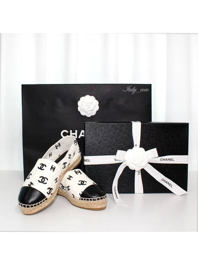 All Over CC Logo Espadrilles Black White - CHANEL - BALAAN 2