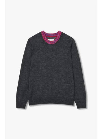 Women s crew neck point wool knit charcoal - MAISON MARGIELA - BALAAN 1