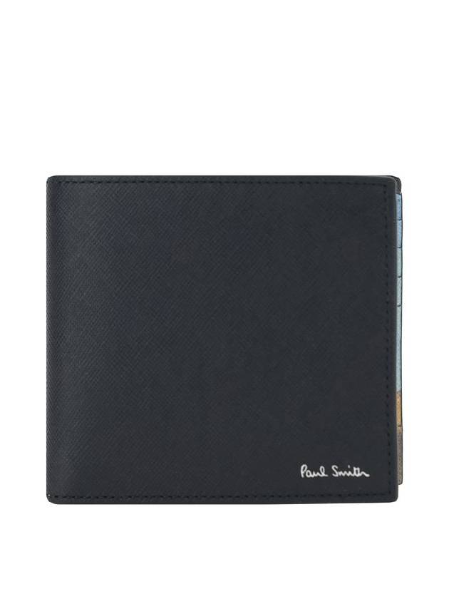 Men's Signature Striped Balloon Leather Half Wallet Black - PAUL SMITH - BALAAN 2