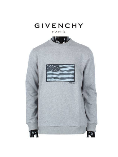 American Flag Printing Sweatshirt Grey - GIVENCHY - BALAAN 1