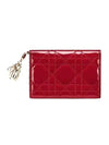 Lady Cannage Patent Calfskin Flap Card Wallet Red - DIOR - BALAAN 1