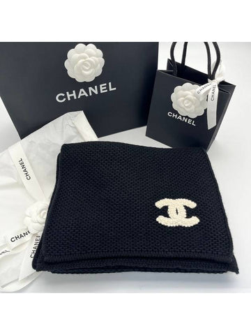 CC logo cashmere muffler black AAA397 - CHANEL - BALAAN 1