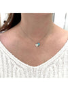 Double Heart Pendant Diamond Necklace Blue Silver - TIFFANY & CO. - BALAAN 9